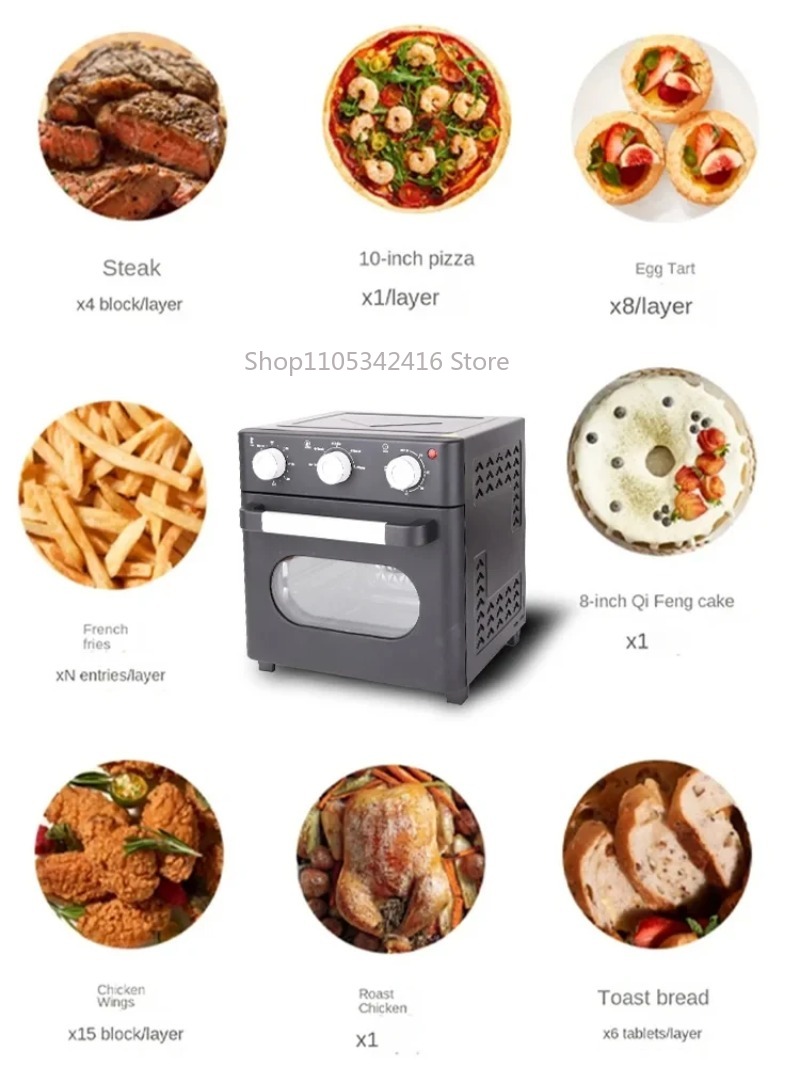 Kitchen Baking Appliances - Kompaktowa frytkownica elektryczna 1200W 16L, wielofunkcyjne